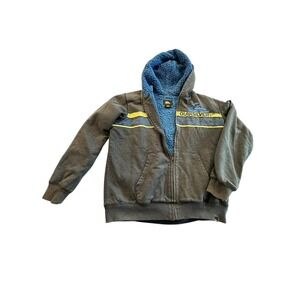 Quicksilver Full Front Zip Hoodie Sweatshirt Gray Sweater Boys Size Medium 10/12